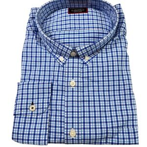 UNTUCKit‎ Blue Gingham Check Long Sleeve Button Down Shirt Stretch XX-Large NEW